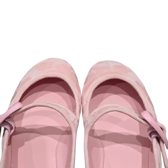 Larroudé Verona Mary Jane Ballet Flats - Sakura Pink Floral Jacquard 8 New - Picture 4 of 12